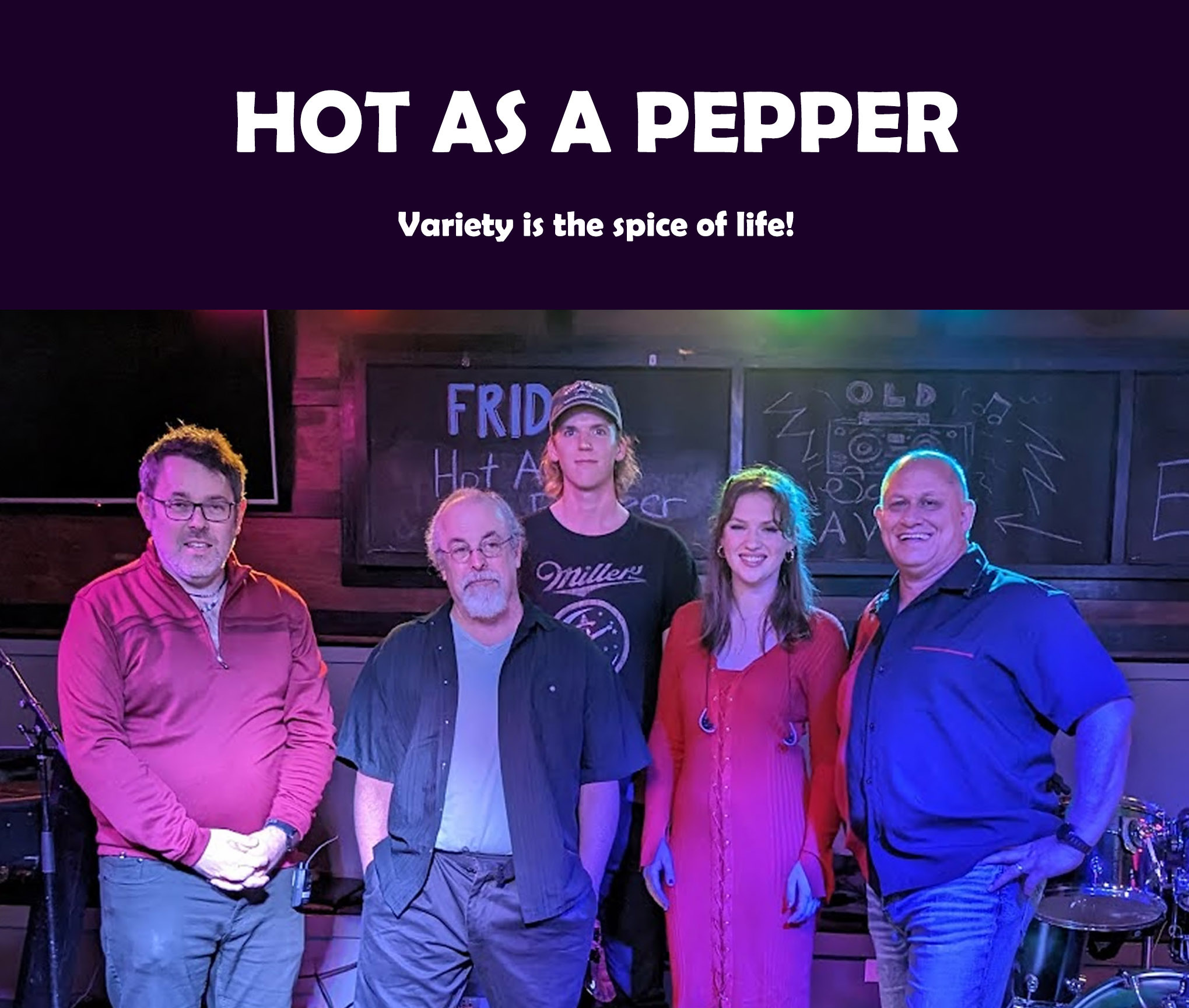 Hot As A Pepper Party Band 5 Piece Lineup